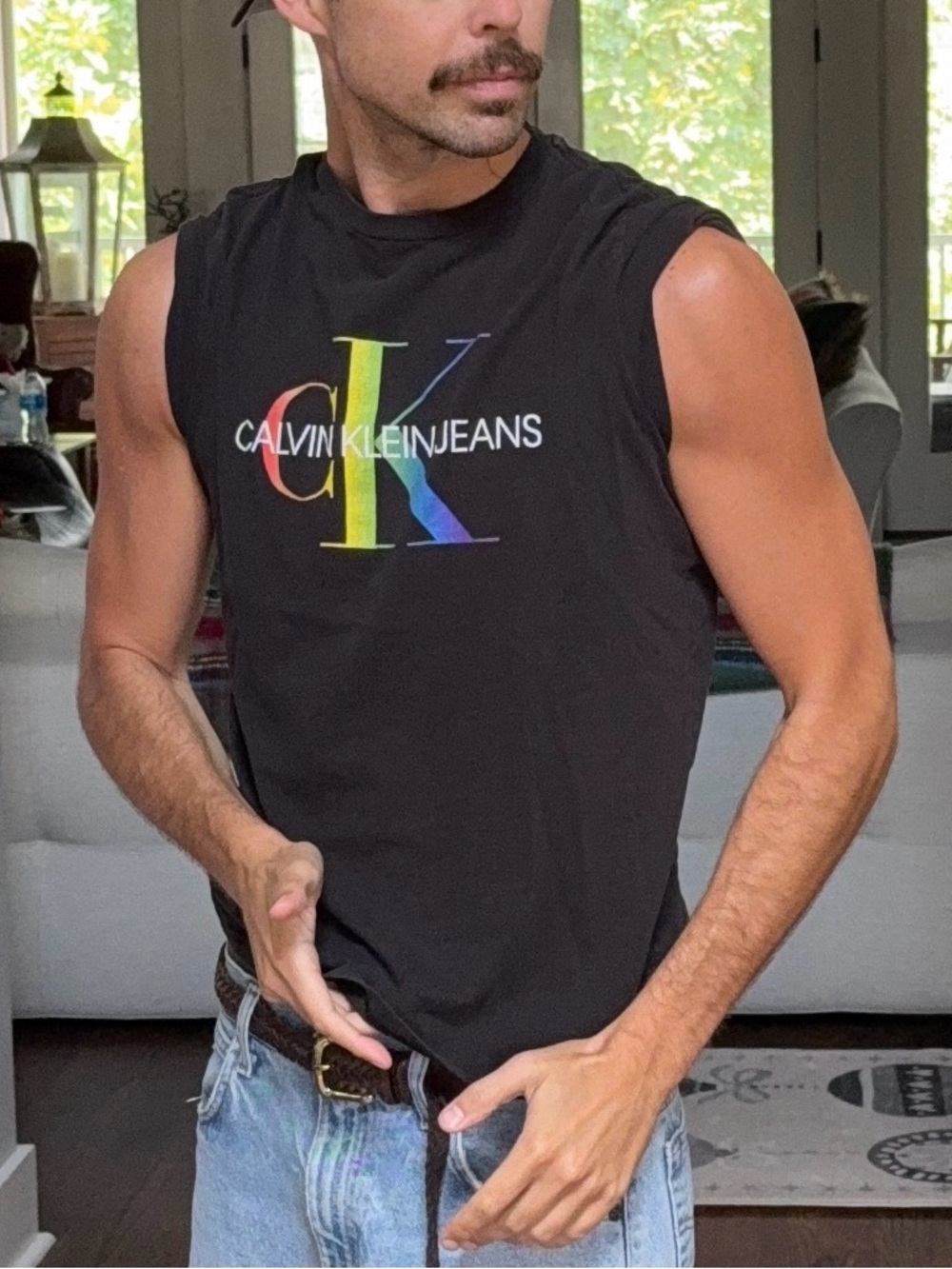🌈 Calvin Klein Jeans Rainbow CK Logo Tee